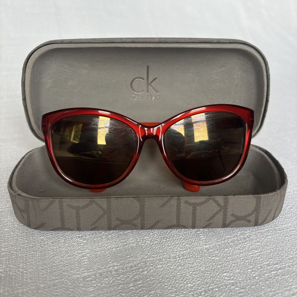 Calvin‎ Klein Sunglasses Women CK3156S 075 Orange With Calvin Klein Hard Case